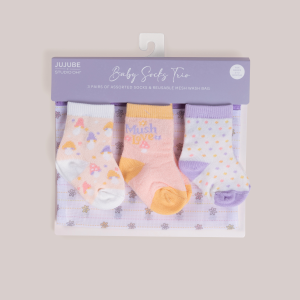 3-Pack Soft Durable Baby Socks Set - Mushy Love