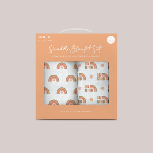 2-Pack Square Swaddle Blanket Set - Be Kind Rainbows