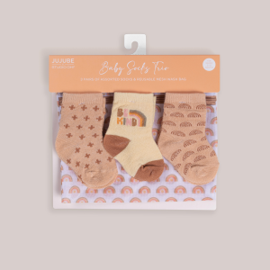 3-Pack Soft Durable Baby Socks Set - Be Kind Rainbows
