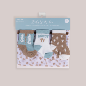 3-Pack Soft Durable Baby Socks Set -  Howdy Partner Blue