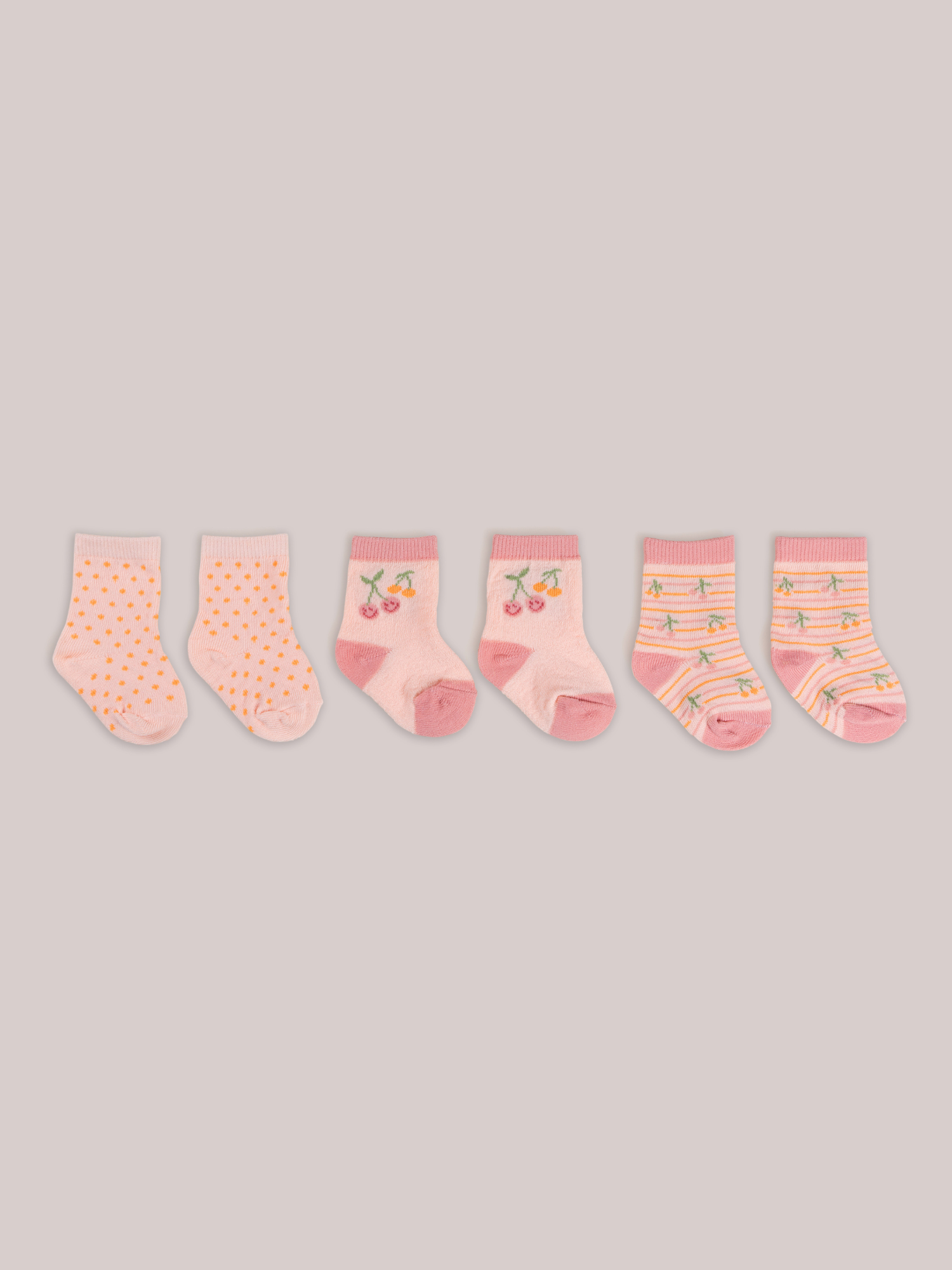 3-Pack Soft Durable Baby Socks Set - Cherry Cute by Doodle By Meg - Image 3