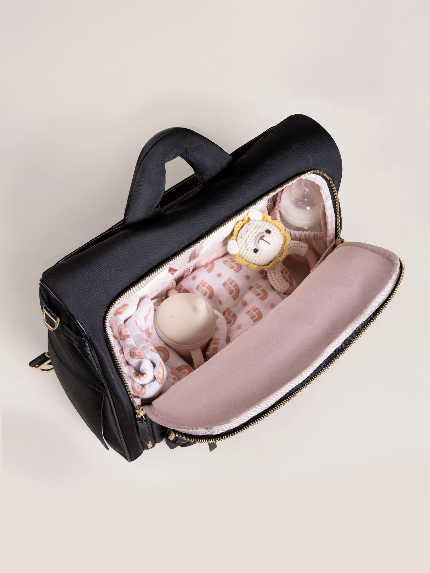 Satchel Diaper Bag - Black - Image 4