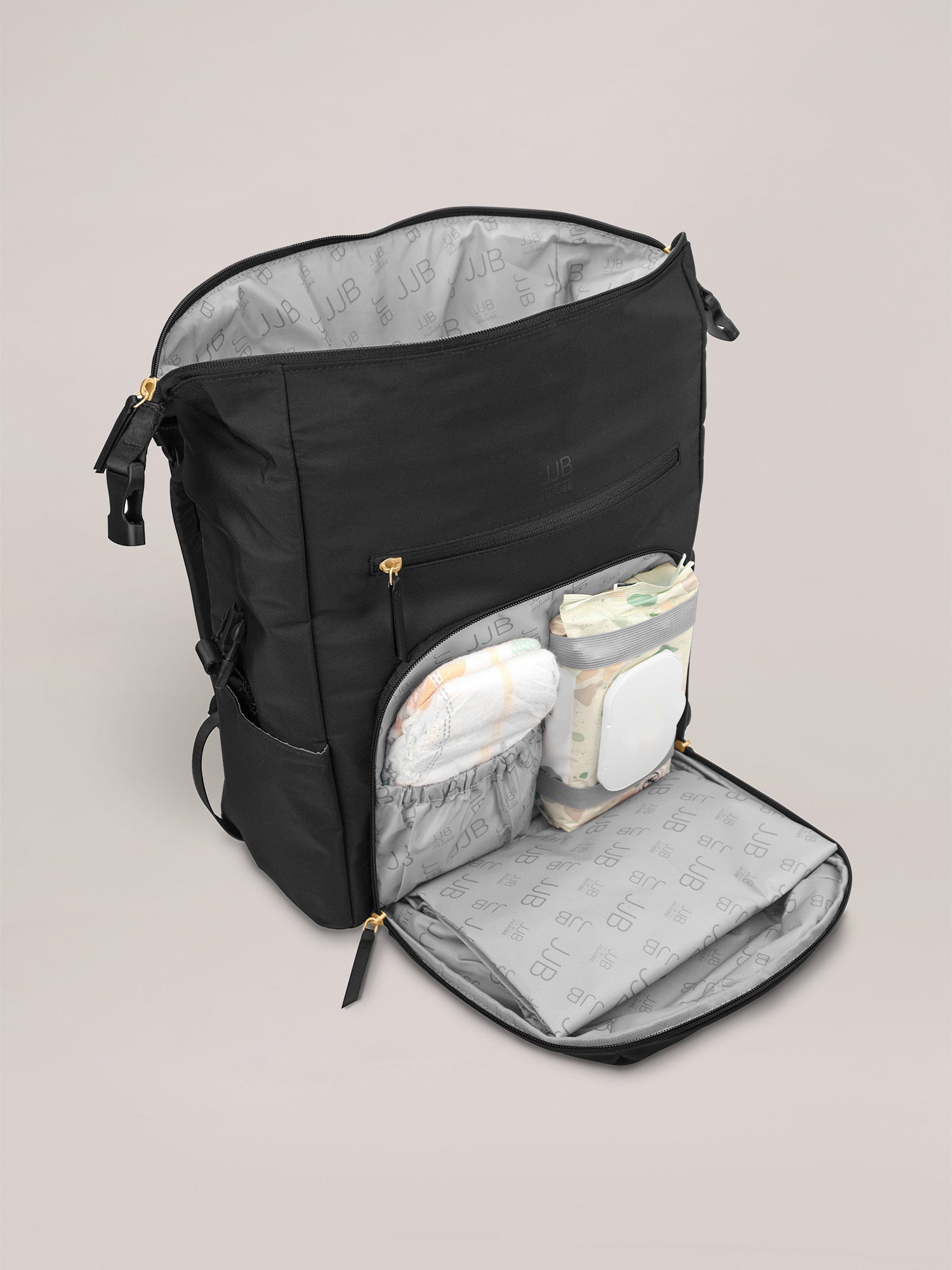 Modern Backpack Diaper Bag - Black - Image 4
