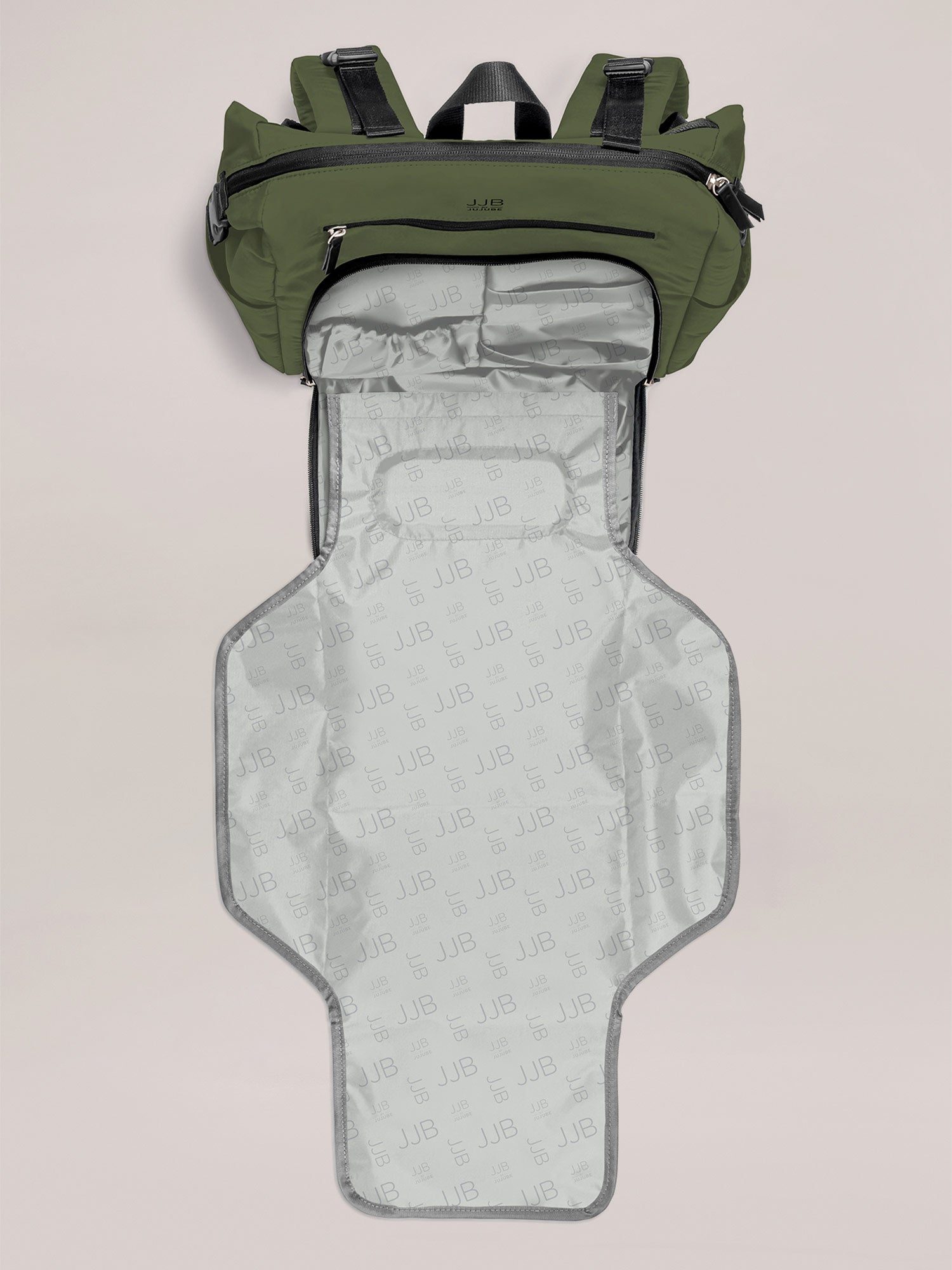 Modern Backpack Diaper Bag - Olive - Image 2