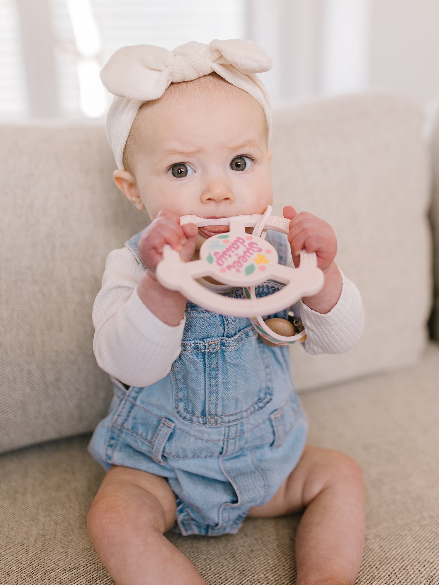Silicone Teether Ring & Detachable Clip - Sweet Daisy - Image 5