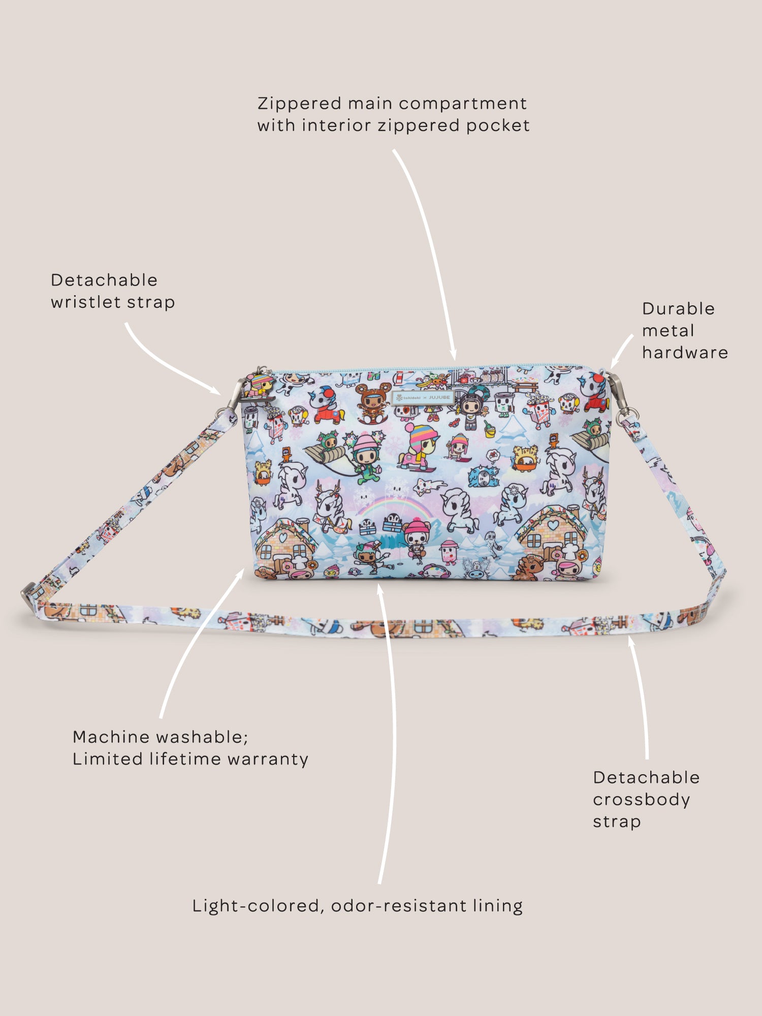 tokidoki Snow Day Be Quick Shoulder Diaper Bag Accessory ?? Ice Blue - Image 3