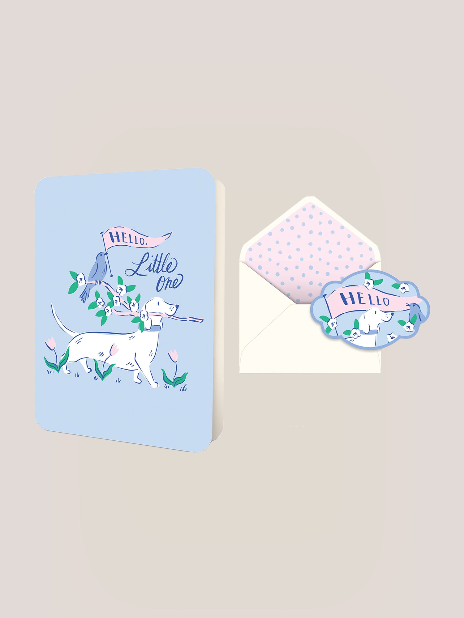 Hello. Little One Deluxe Greeting Card