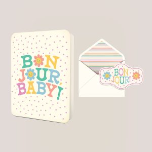 Bonjour. Baby! Deluxe Greeting Card