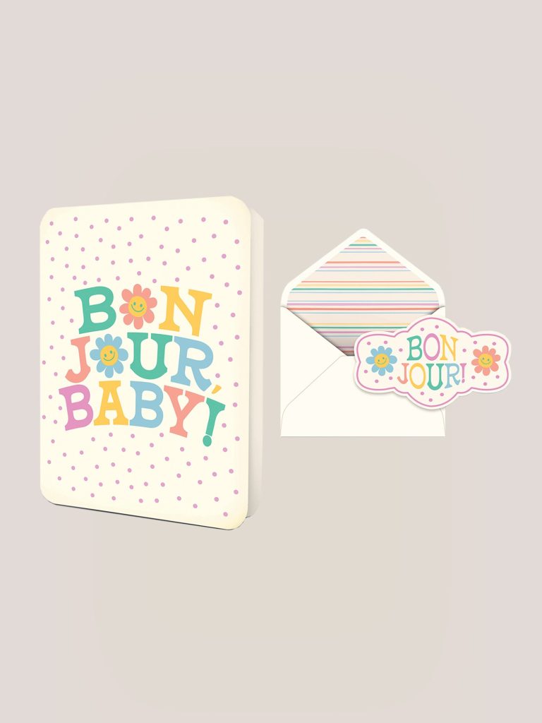 Bonjour. Baby! Deluxe Greeting Card