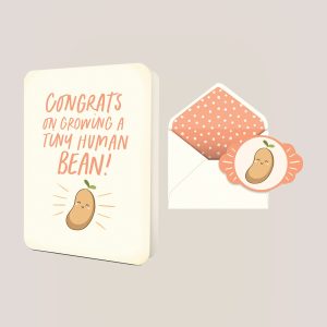 Tiny Human Bean Deluxe Greeting Card