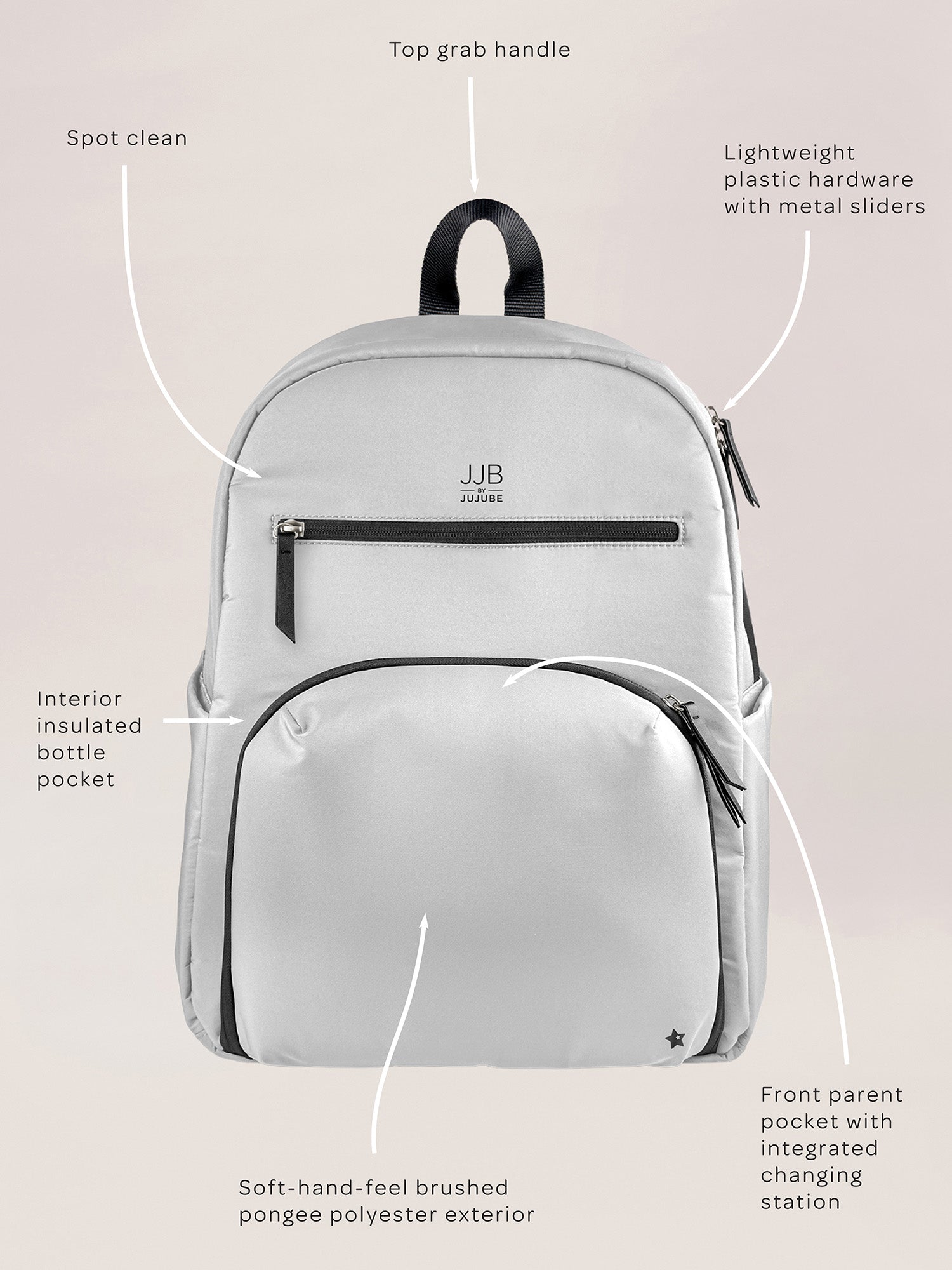 Deluxe Backpack Diaper Bag - Grey - Image 5