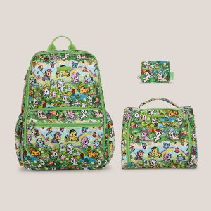 tokidoki Zealous Backpack + Insulated Bag + Be Charged Bundle - Meadow Blooms