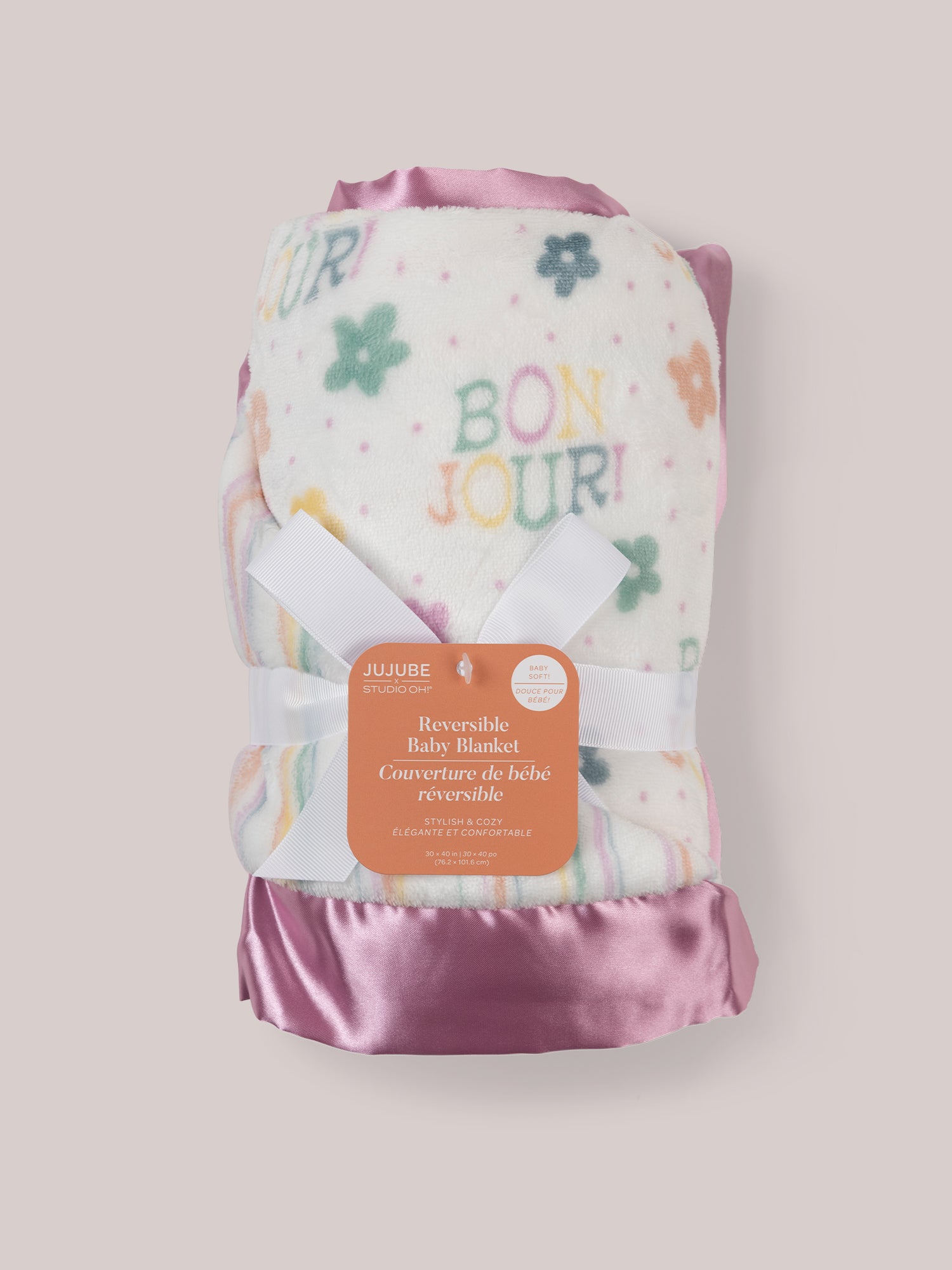 Ultra-Soft Thick Reversible Baby Blanket - Bonjour B??b??