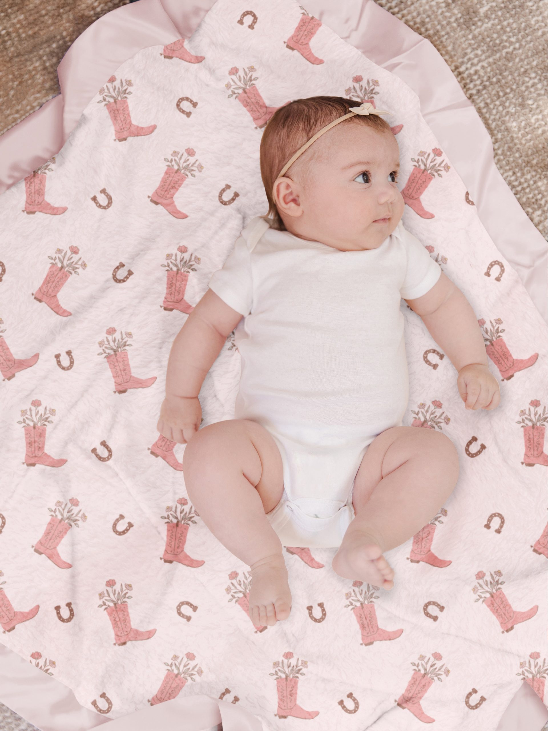 Ultra-Soft Thick Reversible Baby Blanket - Bloomin' Boot - Image 2