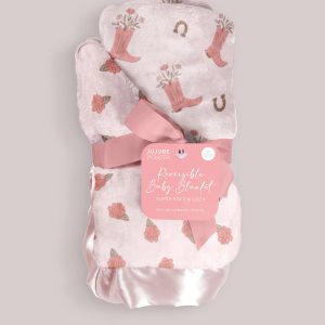 Ultra-Soft Thick Reversible Baby Blanket - Bloomin' Boot