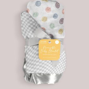 Ultra-Soft Thick Reversible Baby Blanket - Happy Baby Vibes
