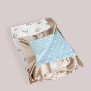 Ultra-Soft Thick Reversible Baby Blanket - Howdy Partner Blue