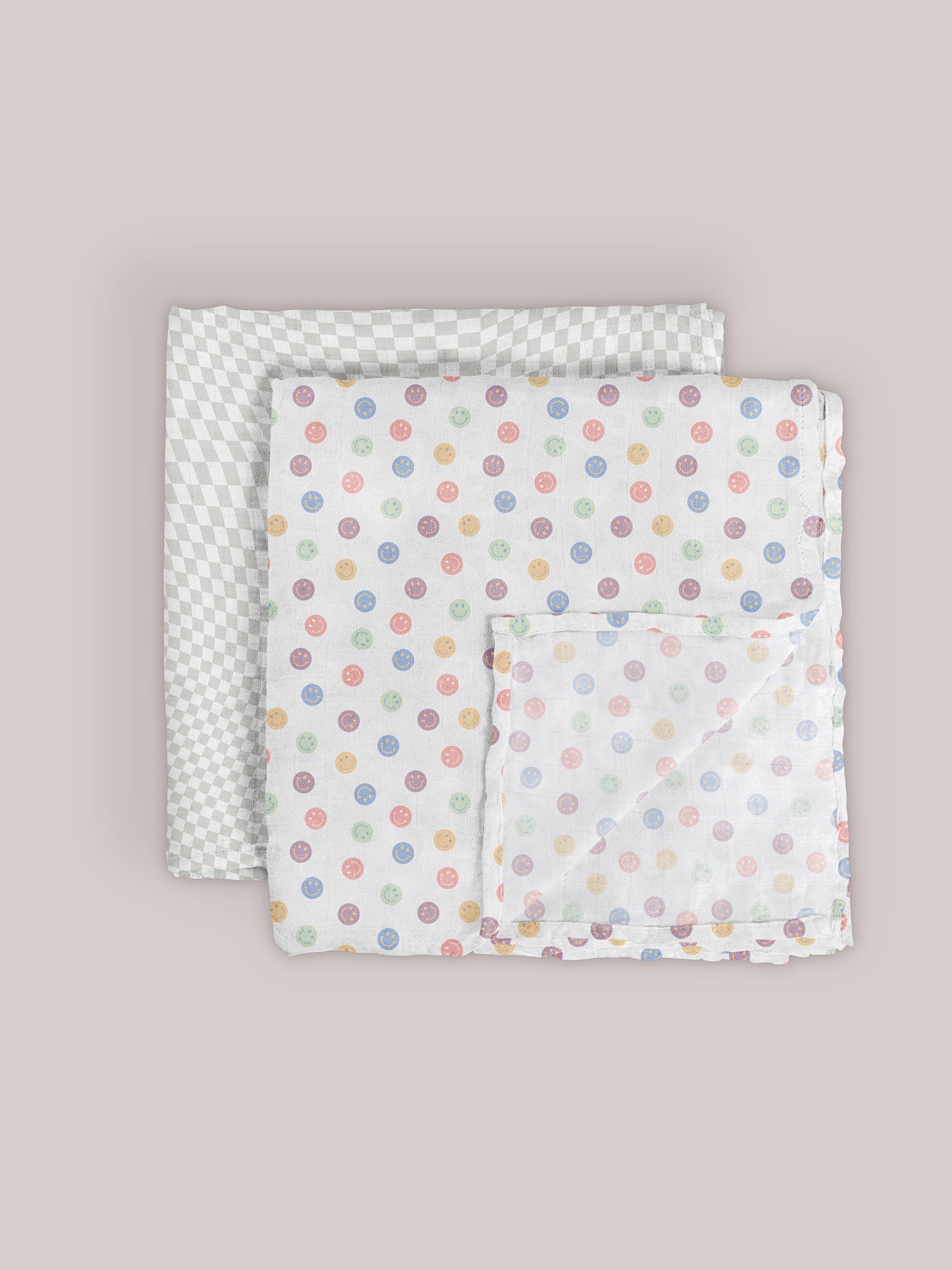 2-Pack Square Swaddle Blanket Set - Happy Baby Vibes - Image 3