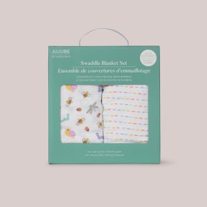 2-Pack Square Swaddle Blanket Set - Love Bug
