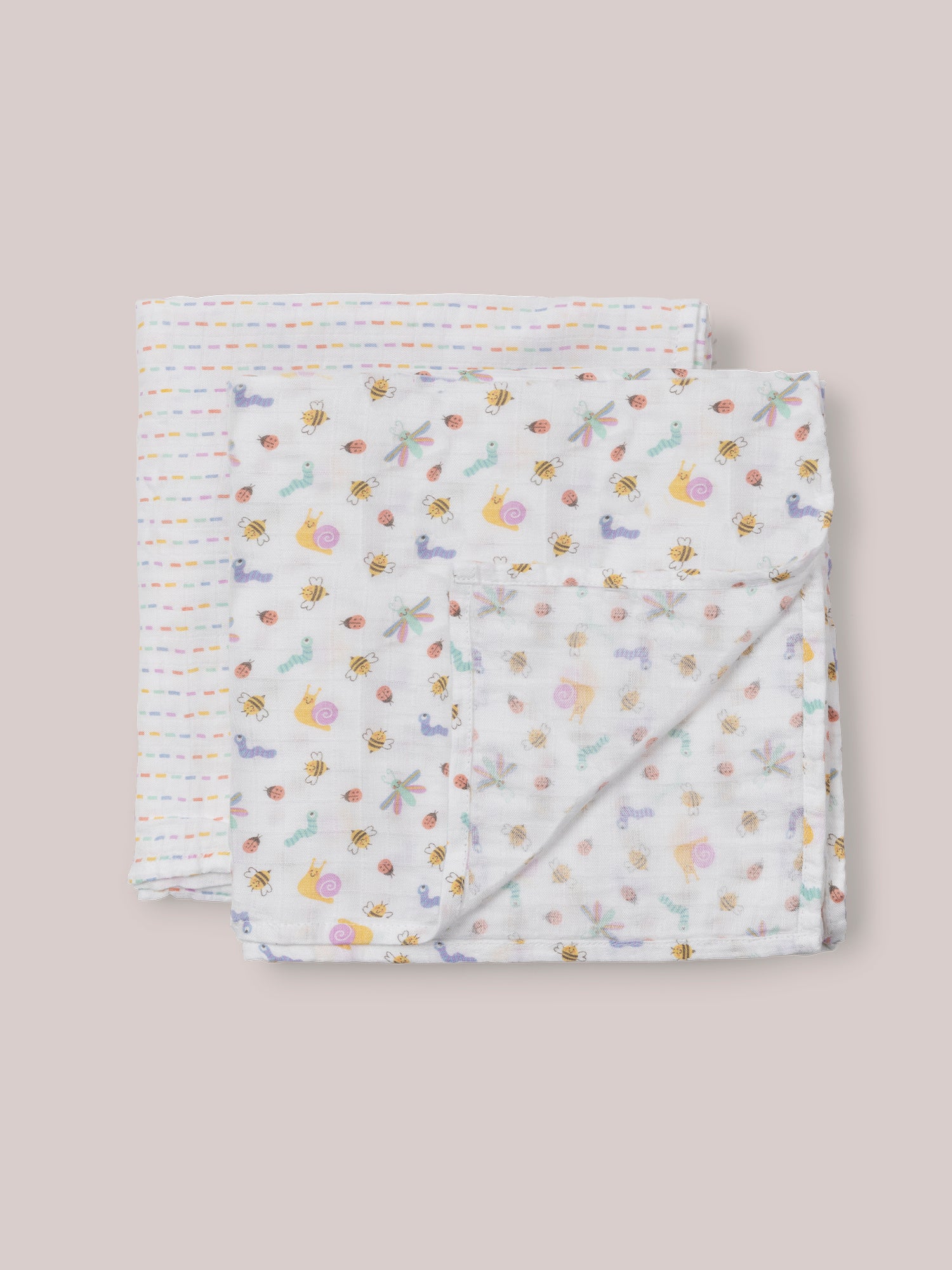 2-Pack Square Swaddle Blanket Set - Love Bug - Image 3
