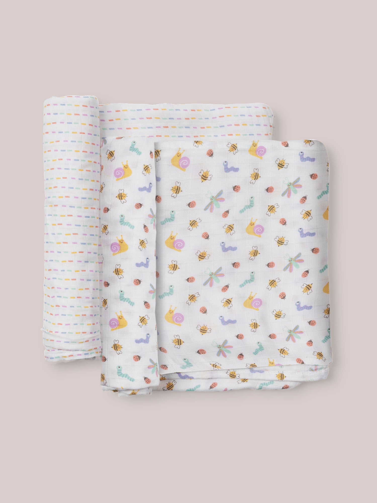 2-Pack Square Swaddle Blanket Set - Love Bug - Image 4
