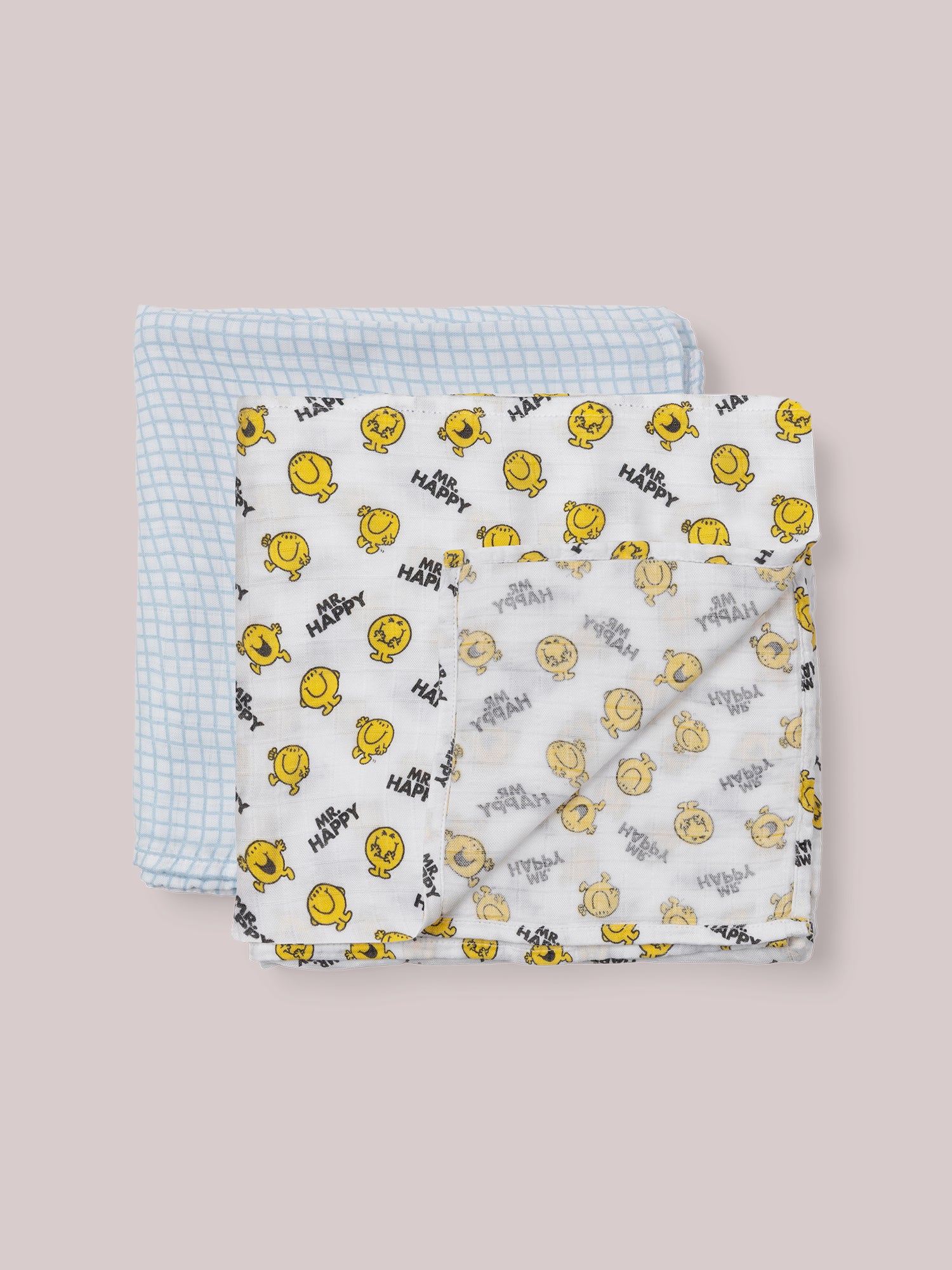2-Pack Square Swaddle Blanket Set - Mr. Happy™ - Image 2