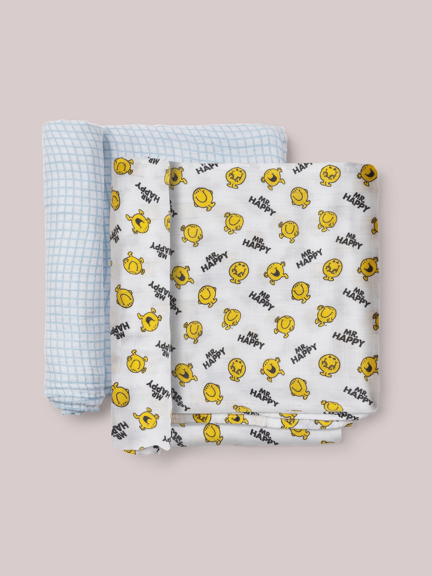 2-Pack Square Swaddle Blanket Set - Mr. Happy™ - Image 3