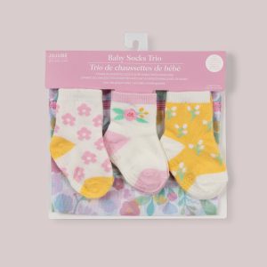 3-Pack Soft Durable Baby Socks Set - Sweet Daisy