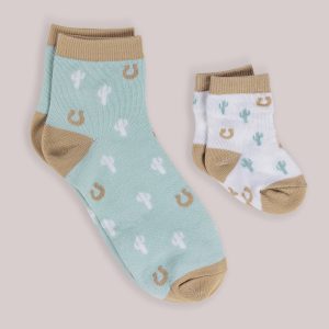 Mama & Me Matching Socks Set - Howdy Partner Blue