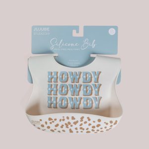 Silicone Bib - Howdy Partner Blue by Caroline Alfreds