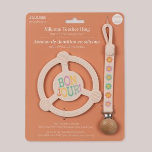 Silicone Teether Ring & Detachable Clip - Bonjour B??b??