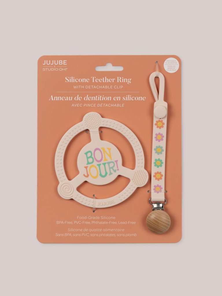 Silicone Teether Ring & Detachable Clip - Bonjour B??b??