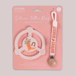 Silicone Teether Ring & Detachable Clip - Bloomin' Boot