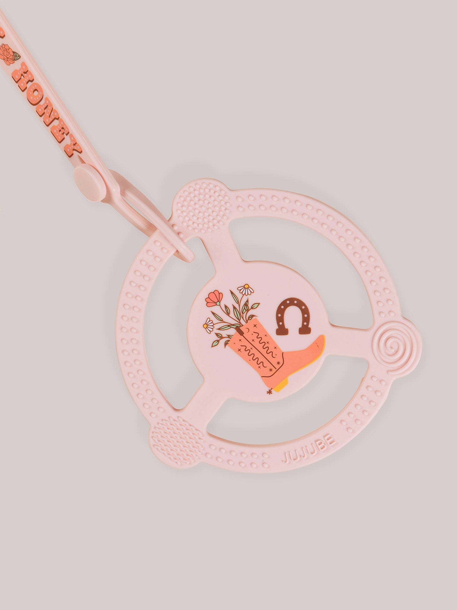Silicone Teether Ring & Detachable Clip - Bloomin' Boot - Image 3