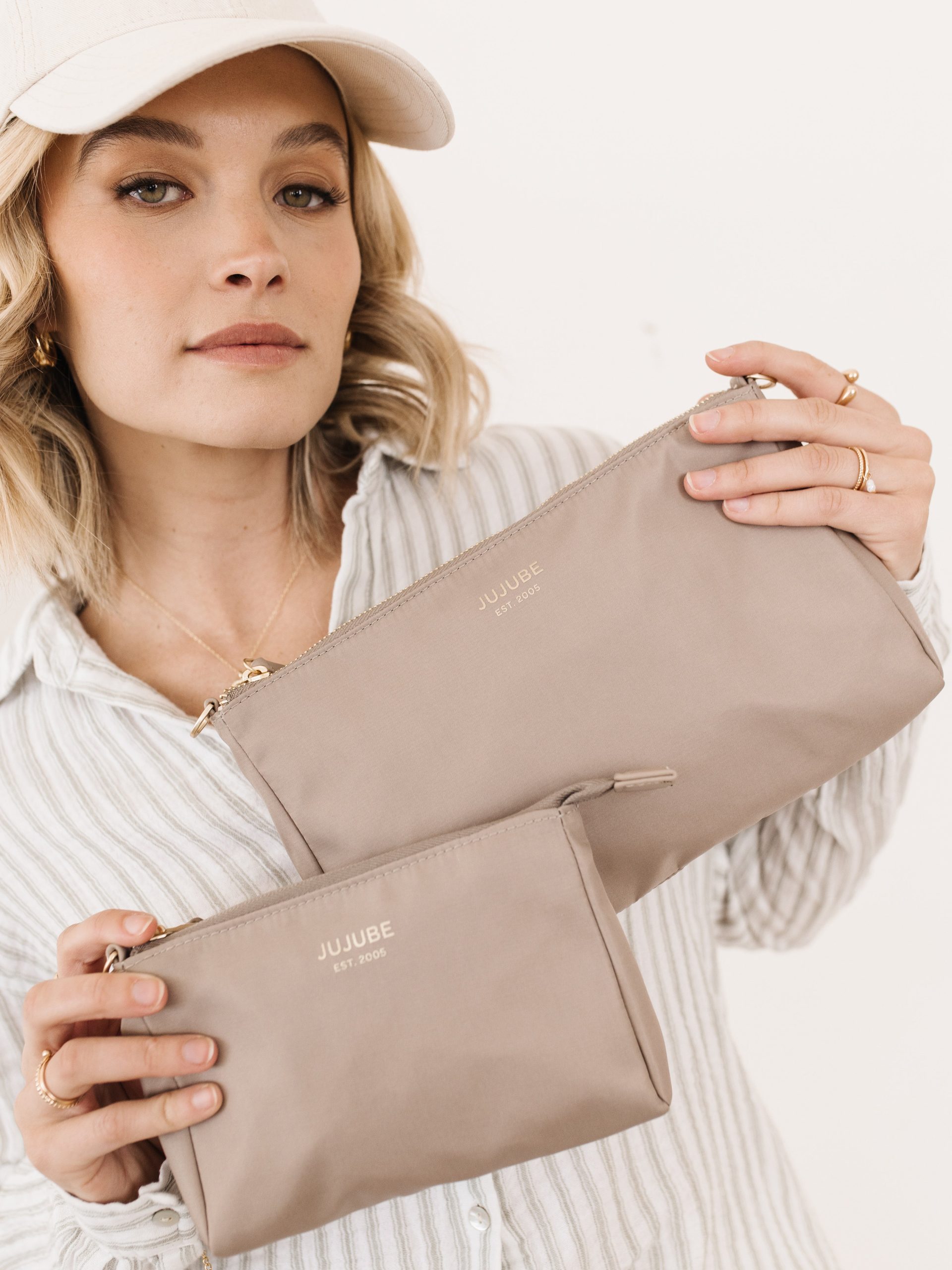 3-Piece Pouch Clutch Purse Set - Taupe - Image 2