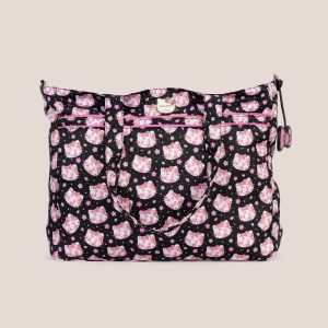 Hello Kitty? ?? JuJuBe Cherry Blossoms Super Be Large Diaper Bag Duffel ?? Black and Pink