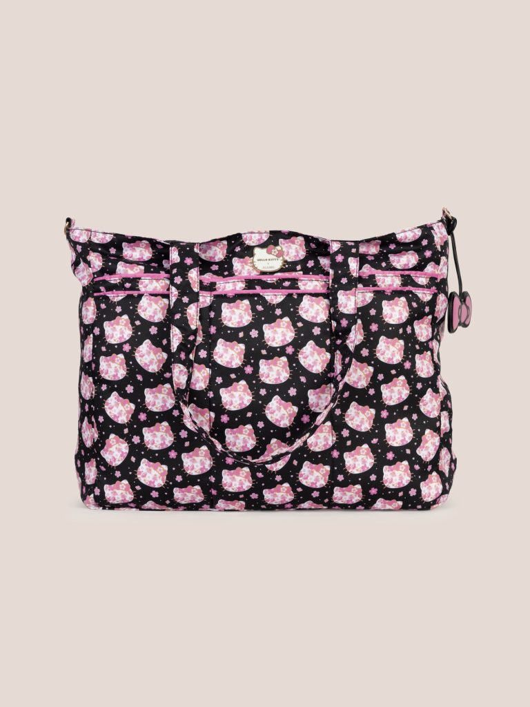 Hello Kitty? ?? JuJuBe Cherry Blossoms Super Be Large Diaper Bag Duffel ?? Black and Pink