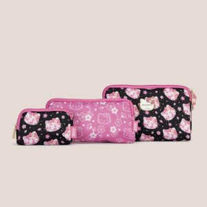 Hello Kitty? ?? JuJuBe Cherry Blossoms Be Set 3-Piece Pouch Set ?? Black and Pink