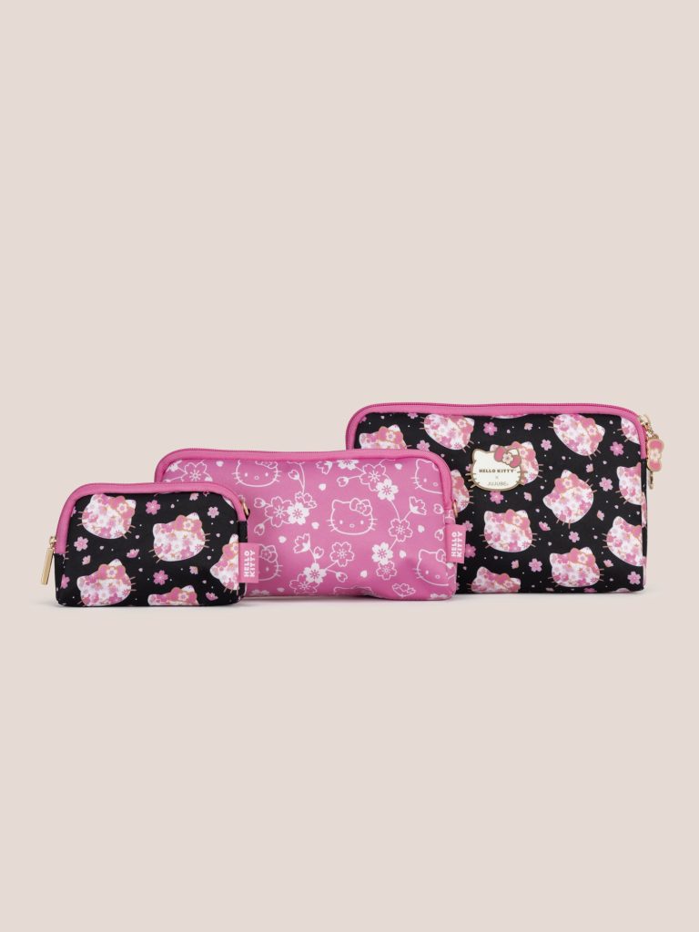 Hello Kitty? ?? JuJuBe Cherry Blossoms Be Set 3-Piece Pouch Set ?? Black and Pink