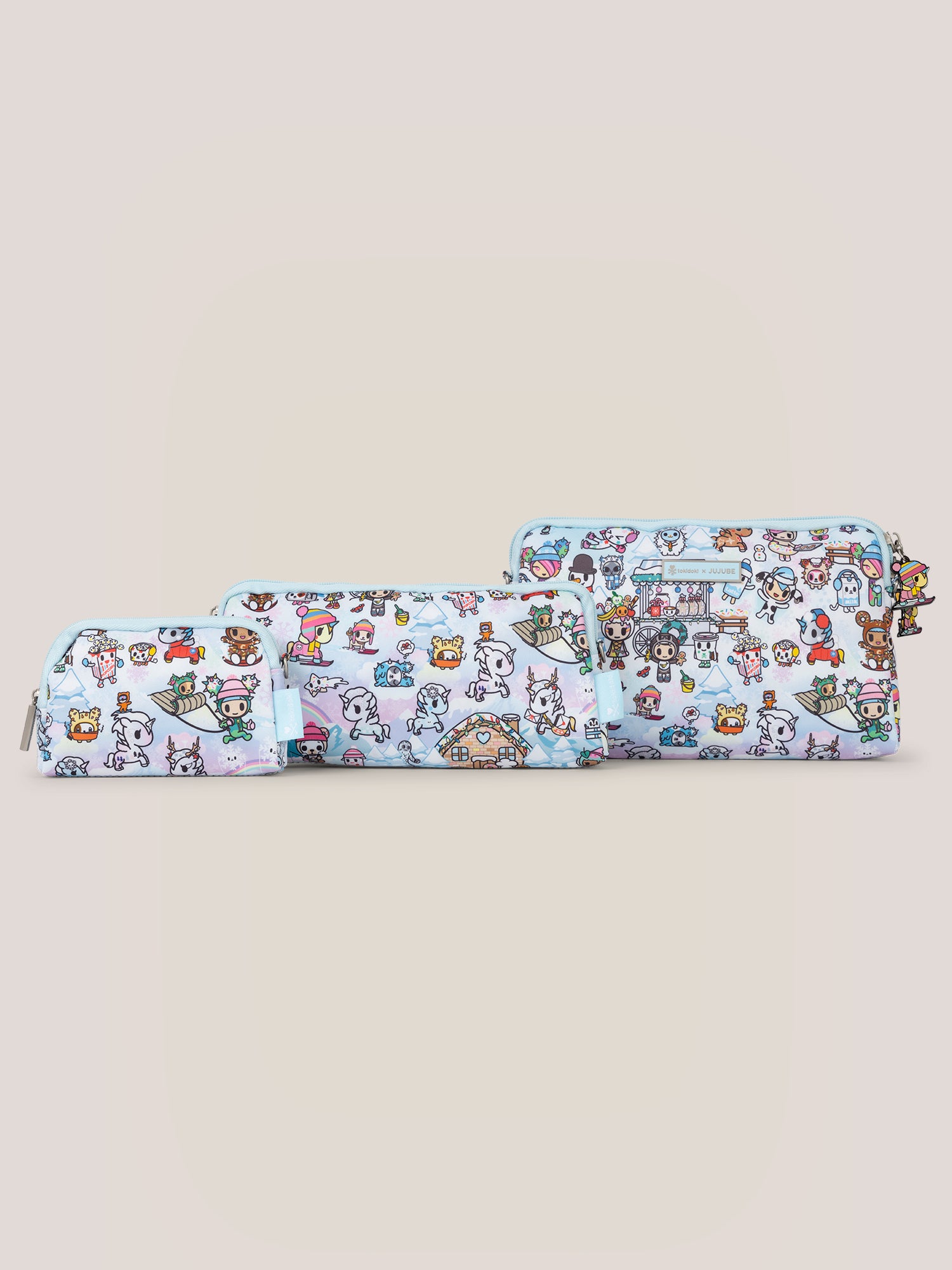tokidoki Snow Day Be Set 3-Piece Pouch Set ?? Ice Blue