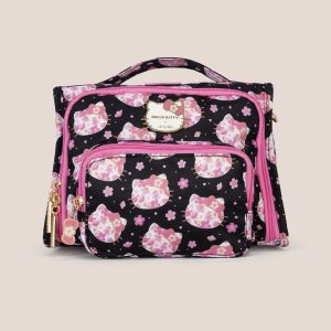 Hello Kitty? ?? JuJuBe Cherry Blossoms Bestie Small Messenger Handbag. Backpack ?? Black and Pink