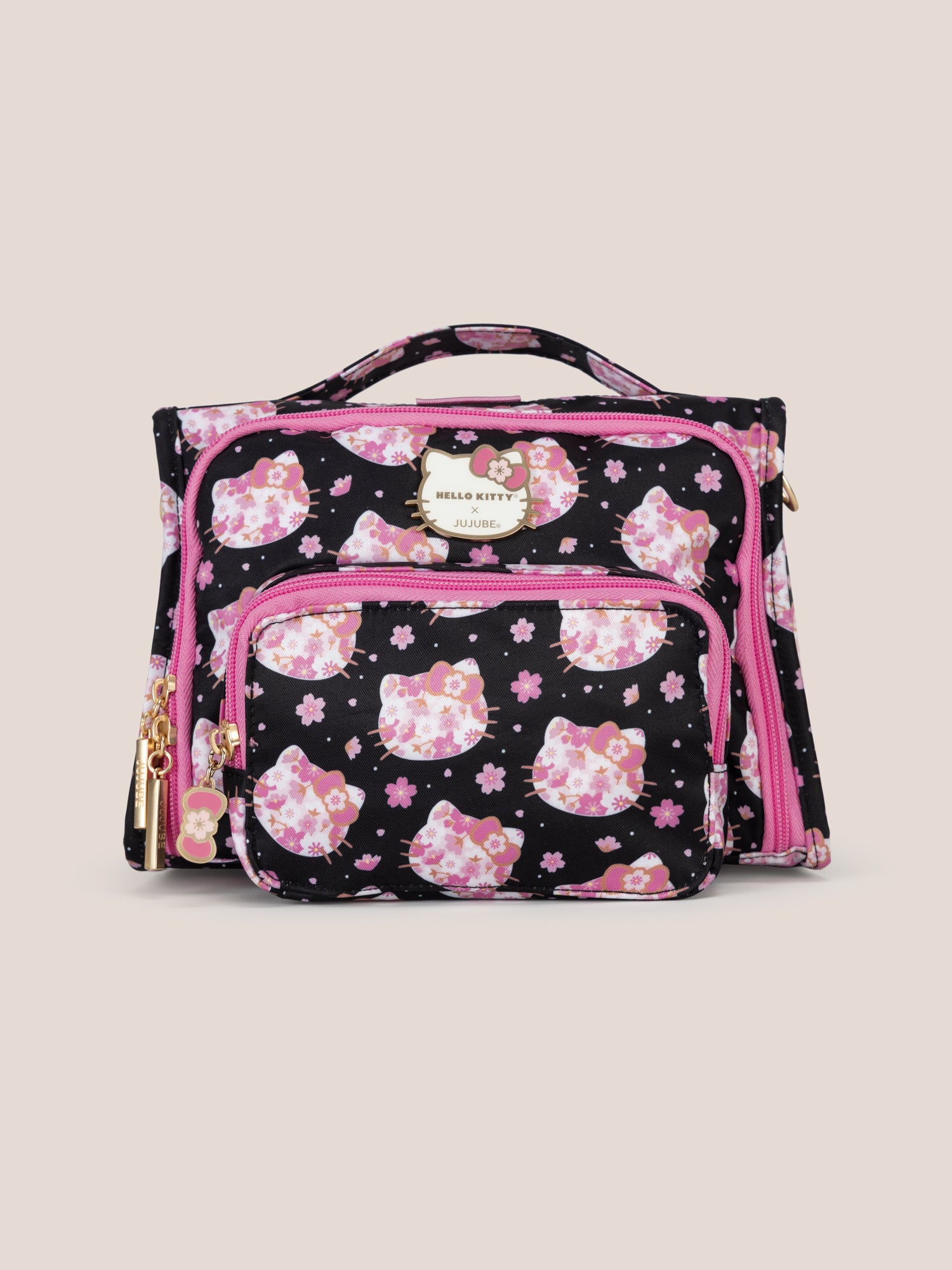 Hello Kitty? ?? JuJuBe Cherry Blossoms Bestie Small Messenger Handbag. Backpack ?? Black and Pink