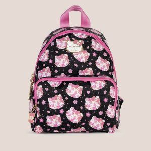 Hello Kitty? ?? JuJuBe Cherry Blossoms Everyday Mini Small Diaper Bag Backpack ?C Black and Pink