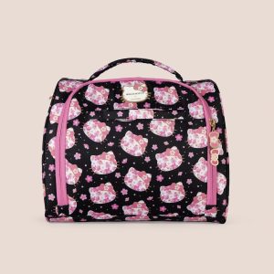 Hello Kitty? ?? JuJuBe Cherry Blossoms Insulated Bottle Bag ?C Black and Pink