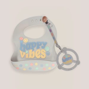 Bib and Teether Baby Bundle - Happy Baby Vibes